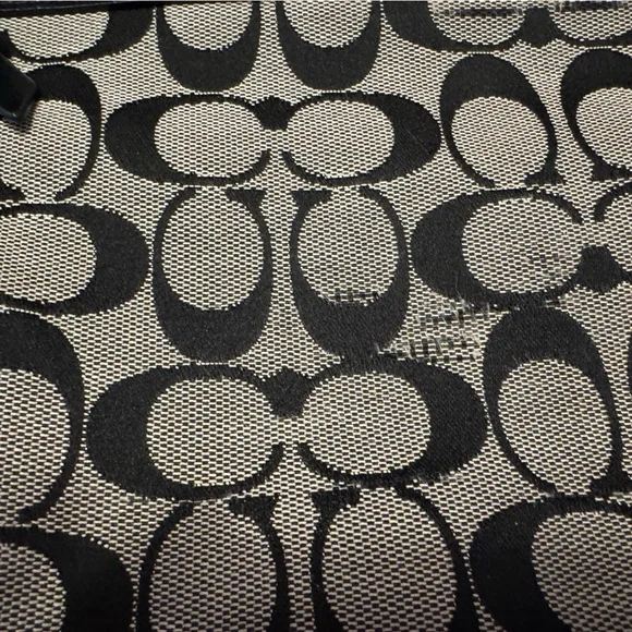 Coach Signature Monogram Handbag in Grey Black Canvas with Shoulder Strap - Picture 11 of 11